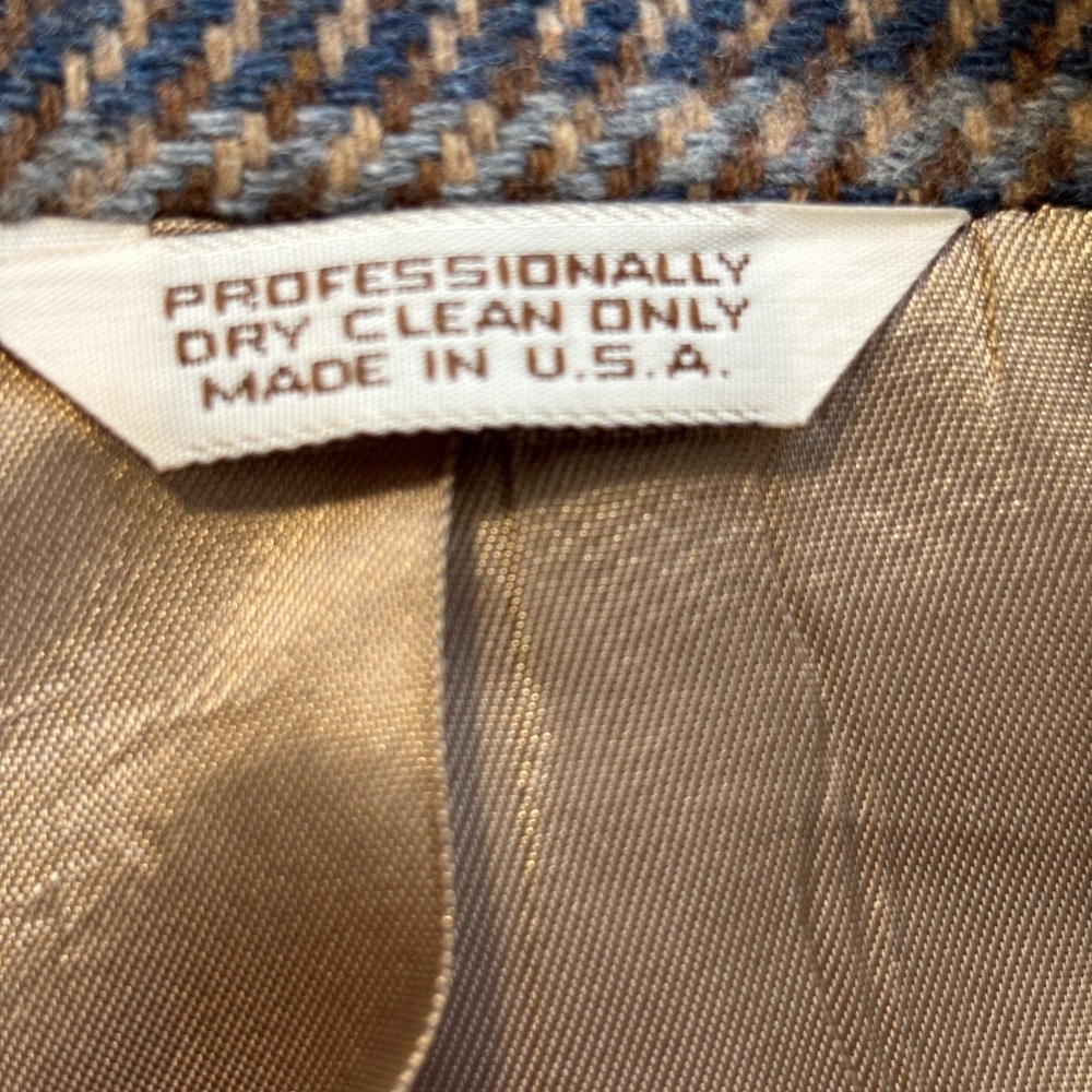 Men's Plaid Wool Blazer Jacket Sport Coat 42R 100% Wool Outer, Satin Lining. - Picture 6 of 9